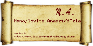 Manojlovits Anasztázia névjegykártya